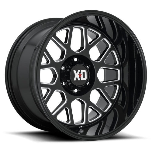 XD XD849 Grenade II 20x9 Gloss Black Milled Wheel, 6x5.5 Bolt Pattern, 18mm Offset