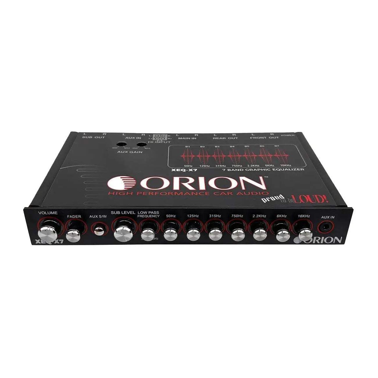 Orion XEQX7 7-Band Graphic Equalizer with Front 3.5mm Input - View 1