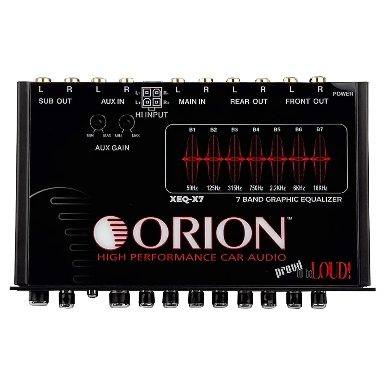 Orion XEQX7 7-Band Graphic Equalizer with Front 3.5mm Input - View 4
