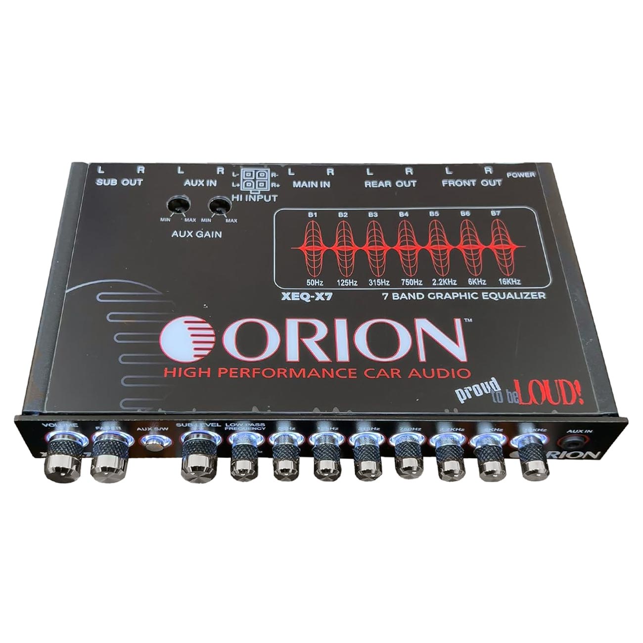 Orion XEQX7 7-Band Graphic Equalizer with Front 3.5mm Input - View 5