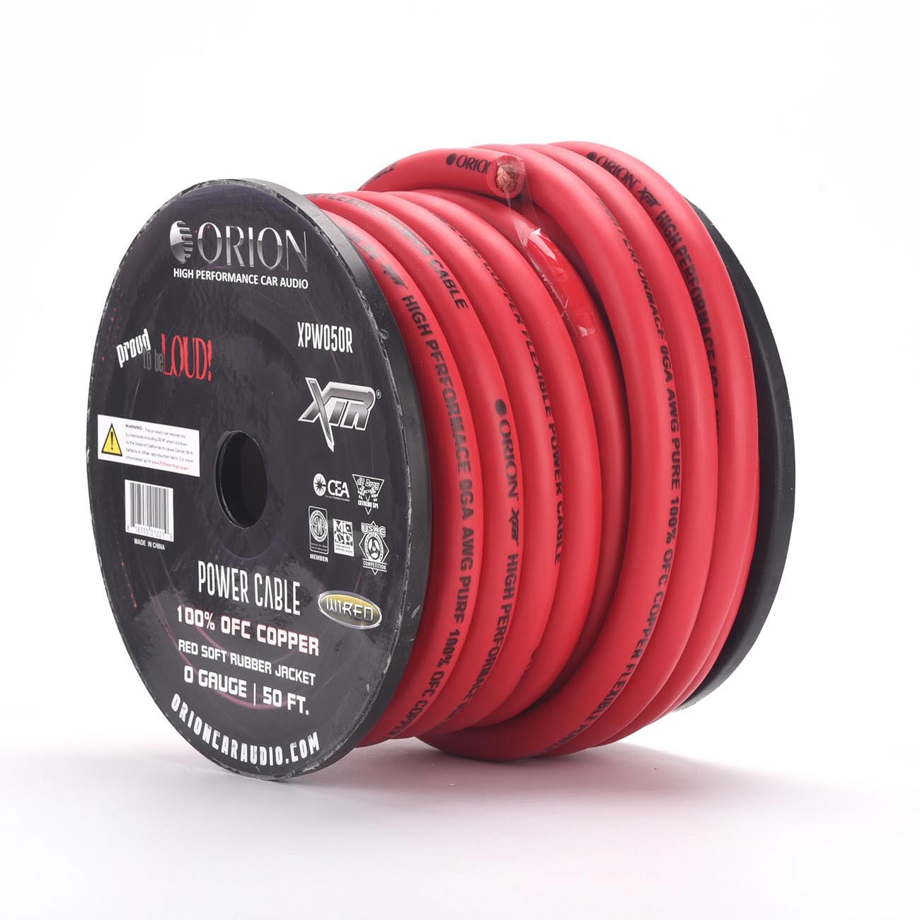 Orion XTRPRO 0 Gauge 100% OFC Copper Wire with Red Jacket - 50ft Roll - View 1