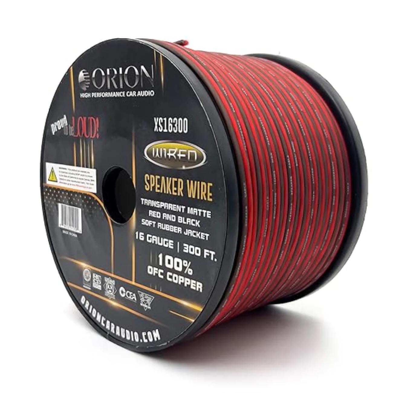 Orion OFC Speaker Wire 16 Gauge 300 Foot Roll - Translucent Red/Black - View 1