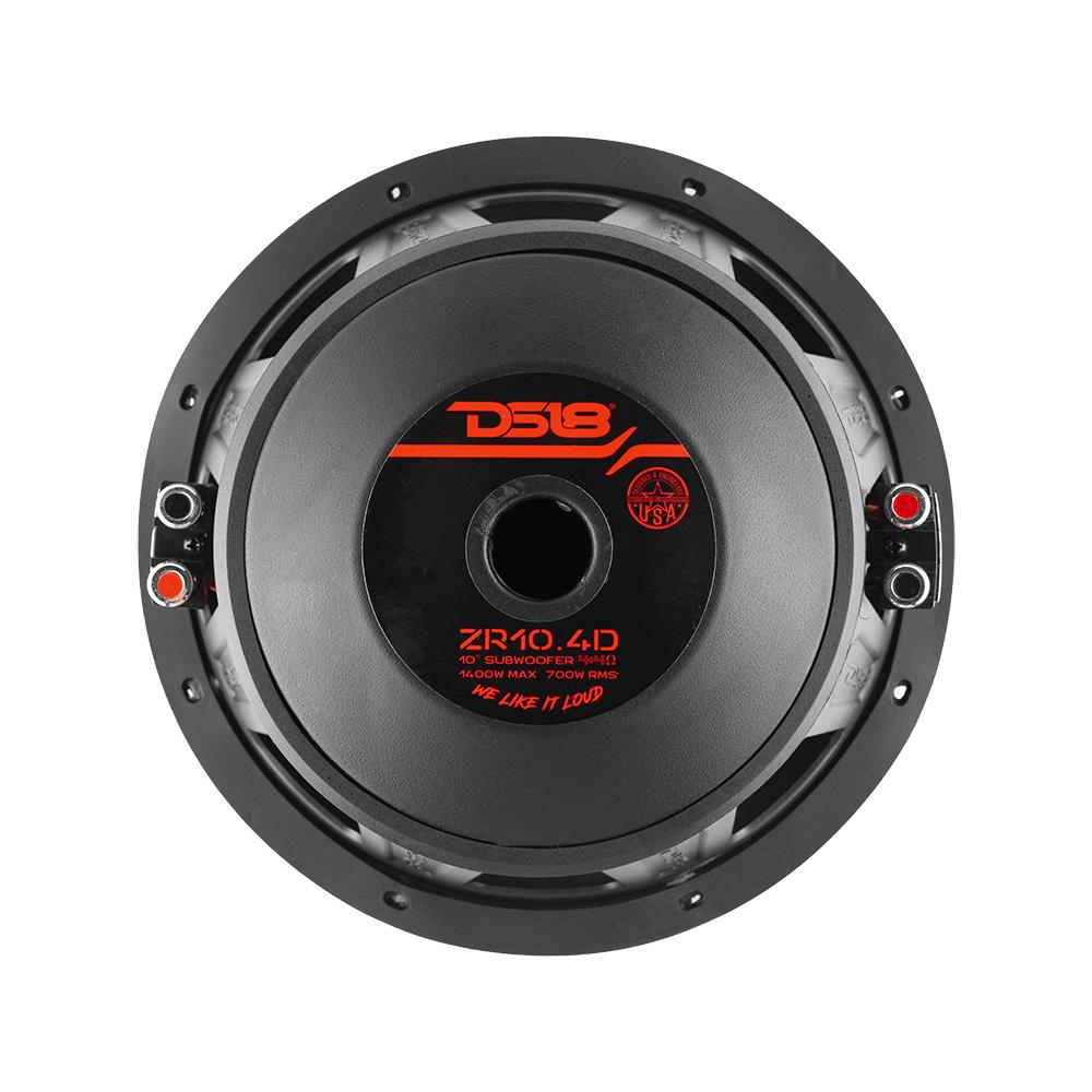 DS18 10-Inch Woofer with Dual 4 Ohm Voice Coils - Model ZR104D