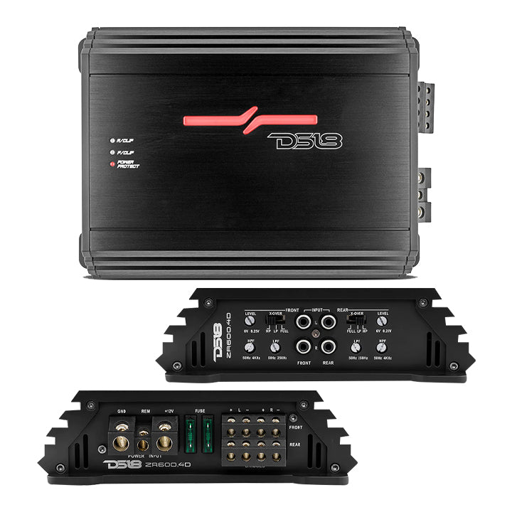 DS18 ZR 4 Channel Amplifier 2400W MAX - High Power Car Audio Amplifier