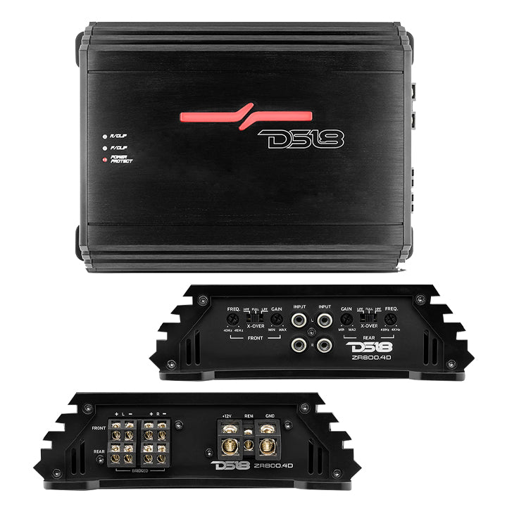 DS18 ZR8004D 4-Channel Amplifier - 3600W Max Power for Car Audio