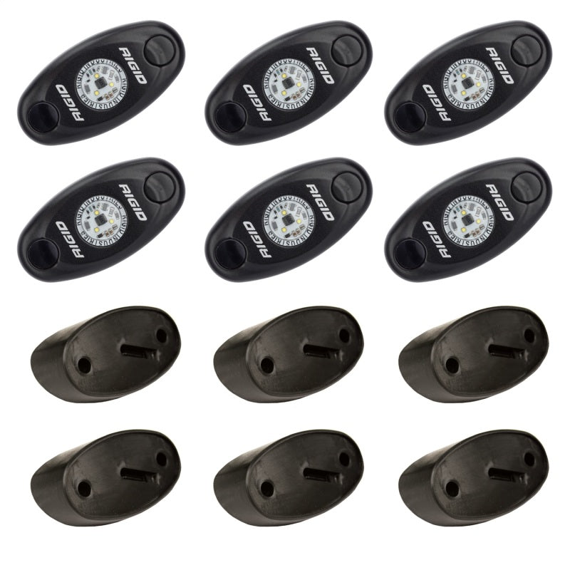 Rigid Industries Rock Light Kit, Blue, 6-Light Set - RIG400283