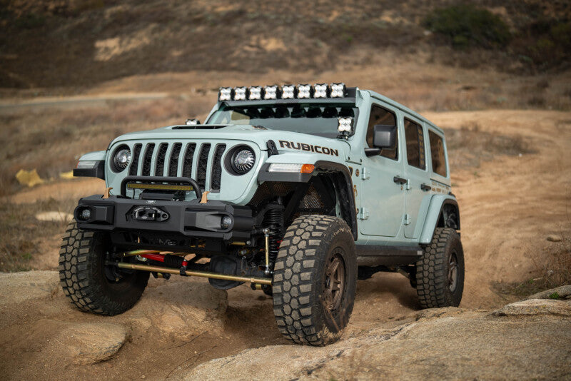 DV8 Offroad OE Plus Front Bumper for 2018-2025 Jeep Wrangler JL and 2020-2025 Gladiator JT, Part Number dveFBJL-13