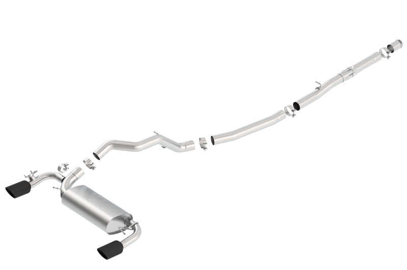 Borla 140730BC ATAK Cat-Back Exhaust System with Black Chrome Tips for 2016–2018 Ford Focus RS