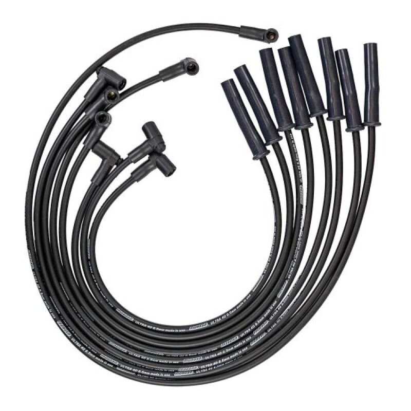 Moroso GM BBC 366-454 HEI-Style with Coil-In Cap Ultra 40 8.5mm Multi-Angle Spark Plug Wire Set - Black