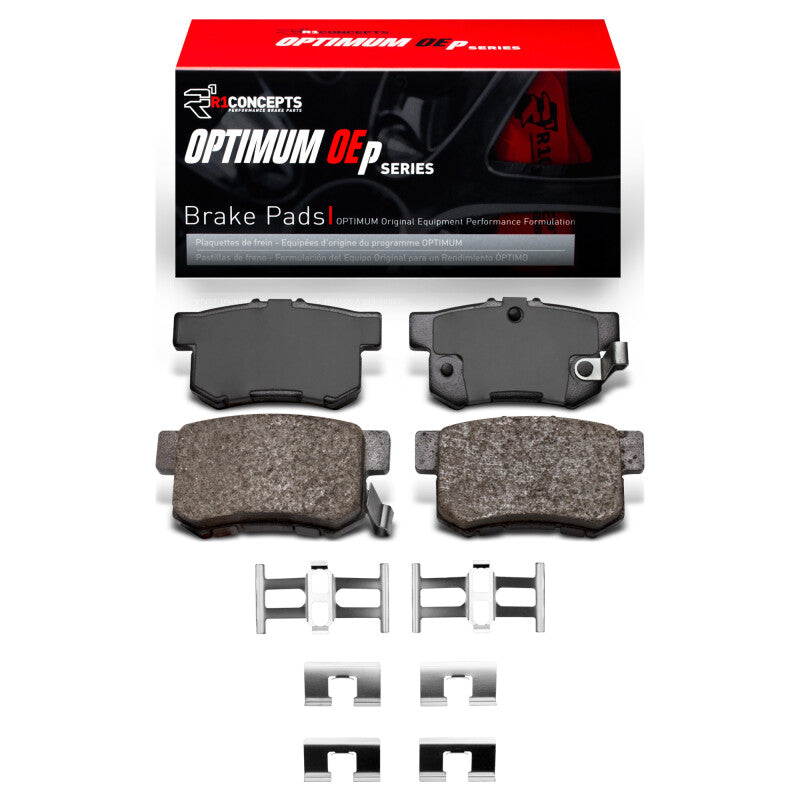 R1 Concepts Optimum OEp Rear Brake Pads and Hardware Kit RNC2551-0537-01