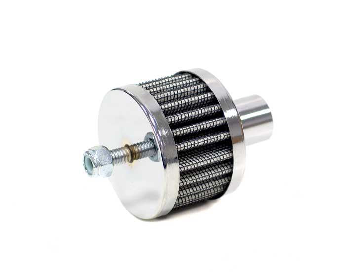 K&N Engineering 62-1120 Chrome Steel Crankcase Vent Filter with 3/4-Inch Push-In Tube