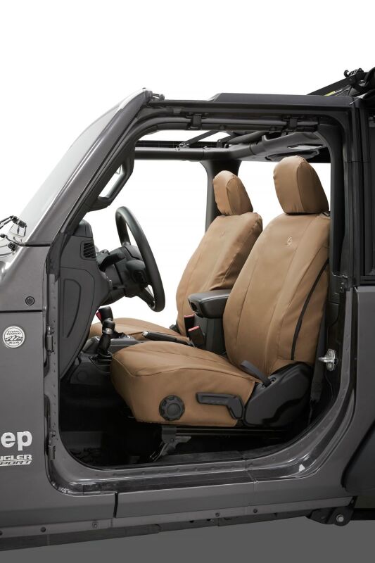Bestop Jeep Wrangler JL 2018-2026 Front Seat Covers (Tan) – Custom Fit, Durable Protection