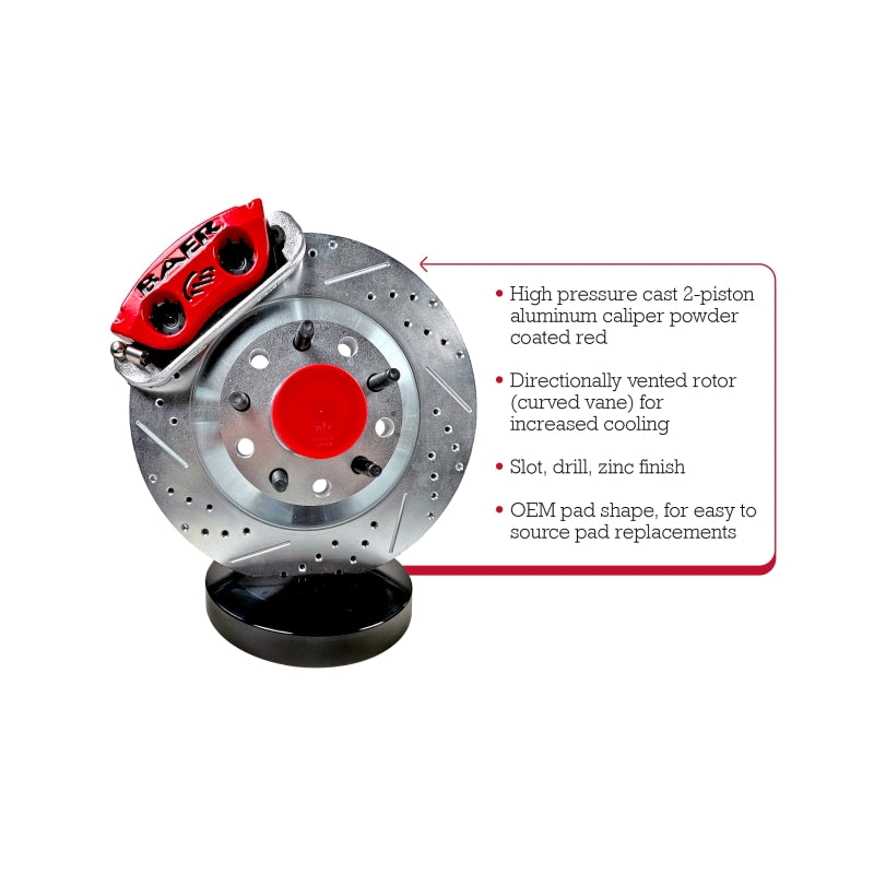 Baer Brakes 64-72 GM Chevelle/Cutlass/Skylark 13-inch Classic Series Front Brake Kit - Red