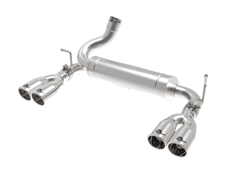 aFe Rebel Series Axle-Back Exhaust System, 2.5-Inch 409 Stainless Steel, Polished Tips, Jeep Wrangler JK 2007-2018, Part 49-48086-P