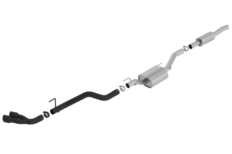 Borla ATAK Cat-Back Exhaust System with Black Dual Tips for 2020-2026 Jeep Gladiator 3.6L V6, Part Number 140813CB