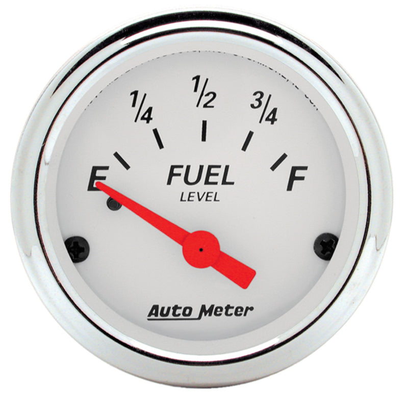 AutoMeter Arctic White 52mm 0-90 Ohm Short Sweep Electronic Fuel Level Gauge, Part 1315
