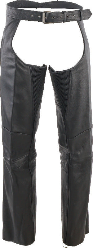 Kuryakyn Leather by River Road Longhaul Leather Chaps, Black, 2XL - Part Number 094442