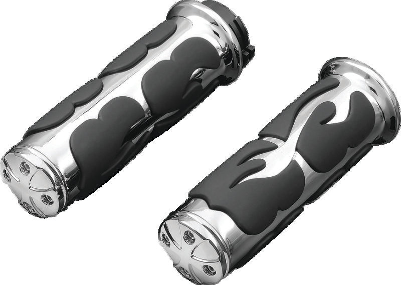 Kuryakyn ISO Flame Grips Dual Cable Chrome - Part Number 6260