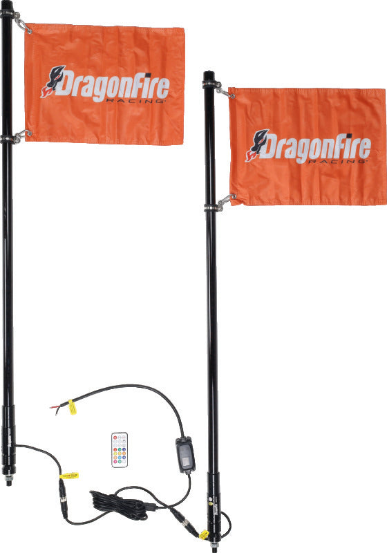DragonFire Racing DFR522807 4-Foot Spiral LED Light Whips, Black Pair