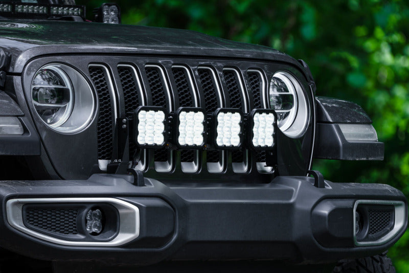 Diode Dynamics Jeep JL Wrangler SS5 4-Pod CrossLink Grille Lightbar Kit Pro, White Combo - DD7268