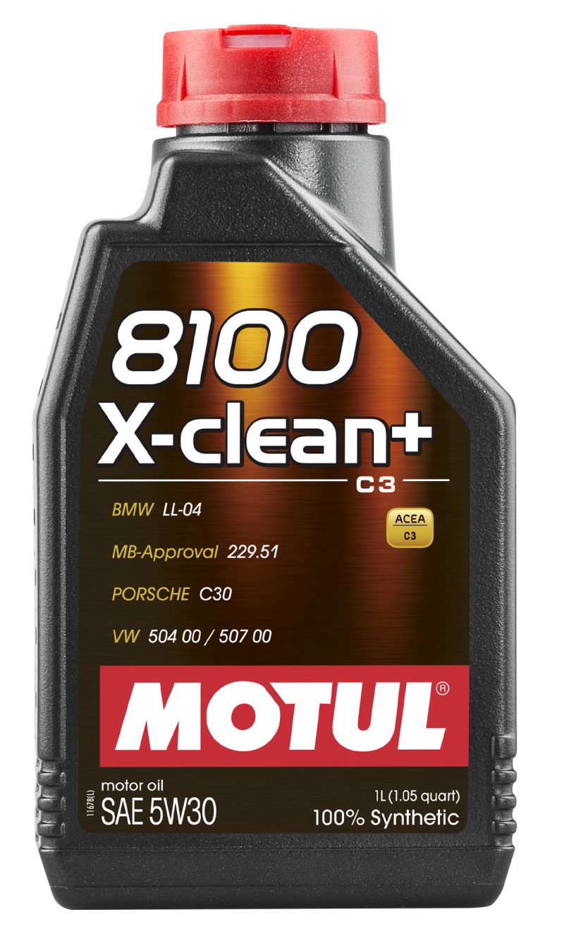 Motul 1L Synthetic Engine Oil 8100 5W30 X-CLEAN - LL04- MB 229.51- 504.00-507.00 - Case of 14