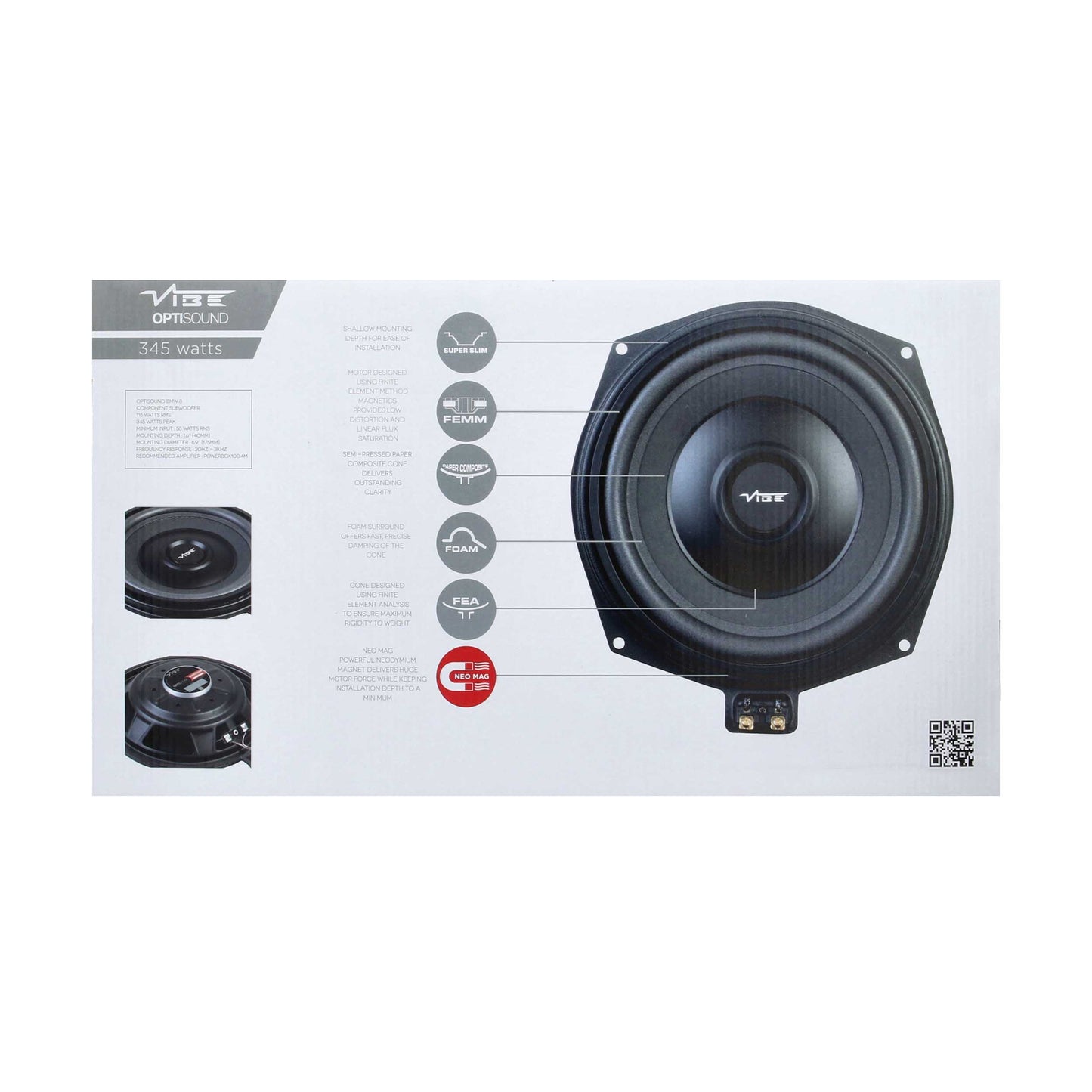 Vibe by Metra Electronics 8" under-seat Replacement 4 Ohm Subwoofer Fits Select - View 7