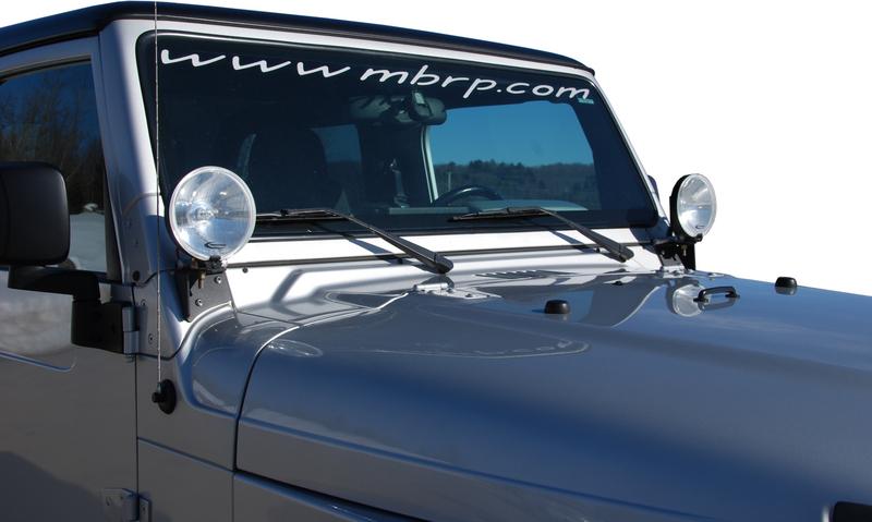 MBRP 97-06 Jeep Wrangler TJ Windshield Light Bracket Kit, Part Number MBRP131043