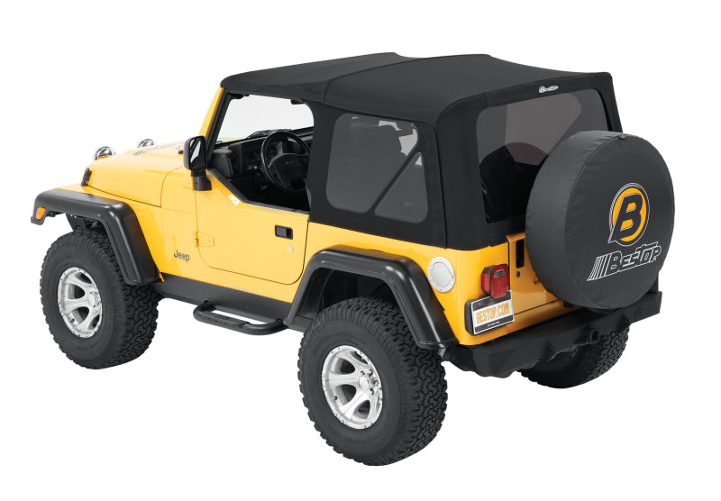 Bestop 97-06 Jeep Wrangler TJ Replace A-Top - Premium Black Twill with Tinted Windows, No Door Skins