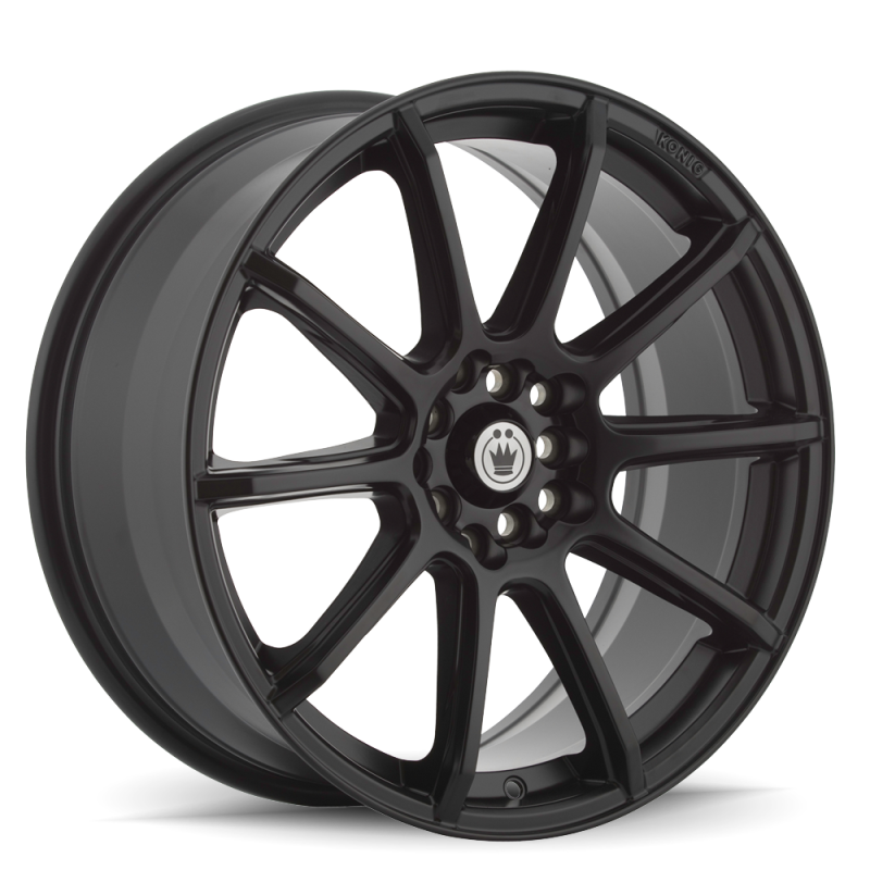 Konig Control 17x7-Inch Matte Black Cast Wheel, 5x100 / 5x114.3, ET45