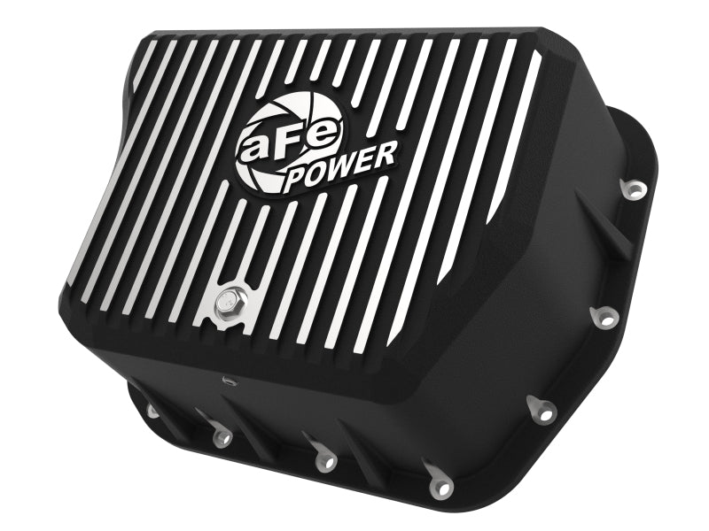 aFe POWER Pro Series Transmission Pan, Black with Machined Fins, Part Number 46-70052, Dodge Diesel Trucks 1994-2007 5.9L