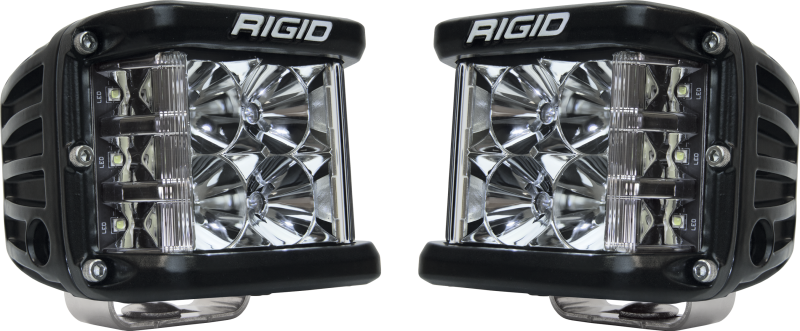 RIGID Industries D-SS Flood LED Side Shooter Pod Lights, Black Housing, Set of 2 – Part Number rig262113