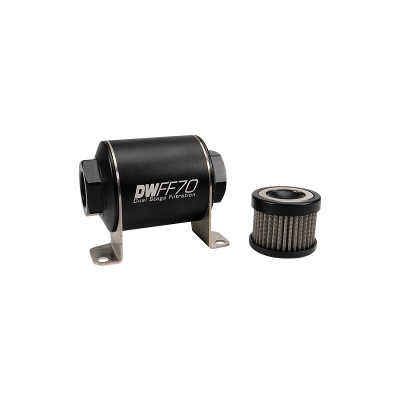 DeatschWerks DWK8-03-070-010K Stainless Steel 10 Micron 10AN Inline Fuel Filter Kit
