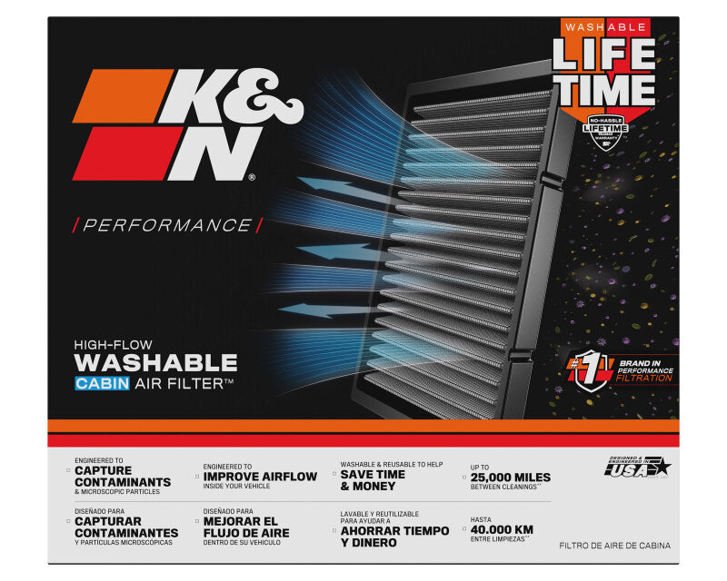 K&N Engineering VF2086 Washable Cabin Air Filter for 2022–2024 Honda Civic