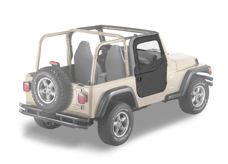 Bestop 97-06 Jeep Wrangler TJ Full Fabric Doors (Black Diamond) - Pair