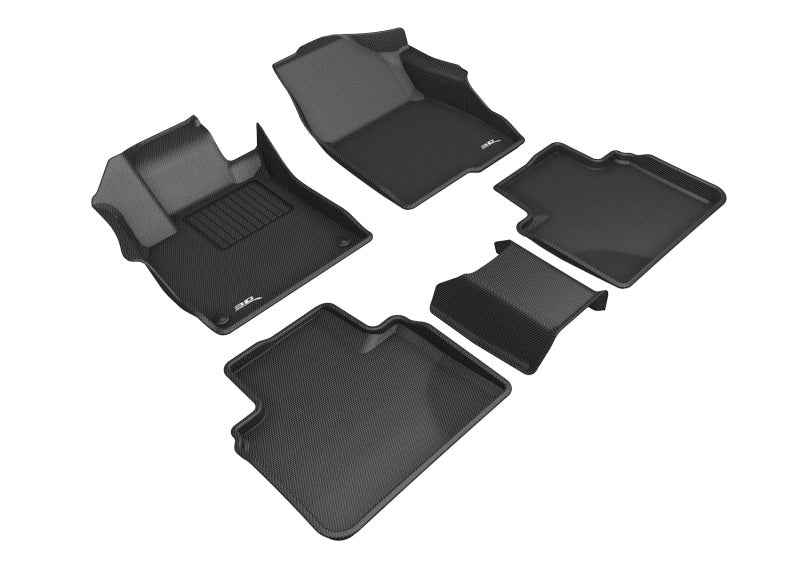 3D MAXpider KAGU Series Floor Mats for 2018-2019 Honda Accord, Black, Full Set, Part Number aceL1HD09801509