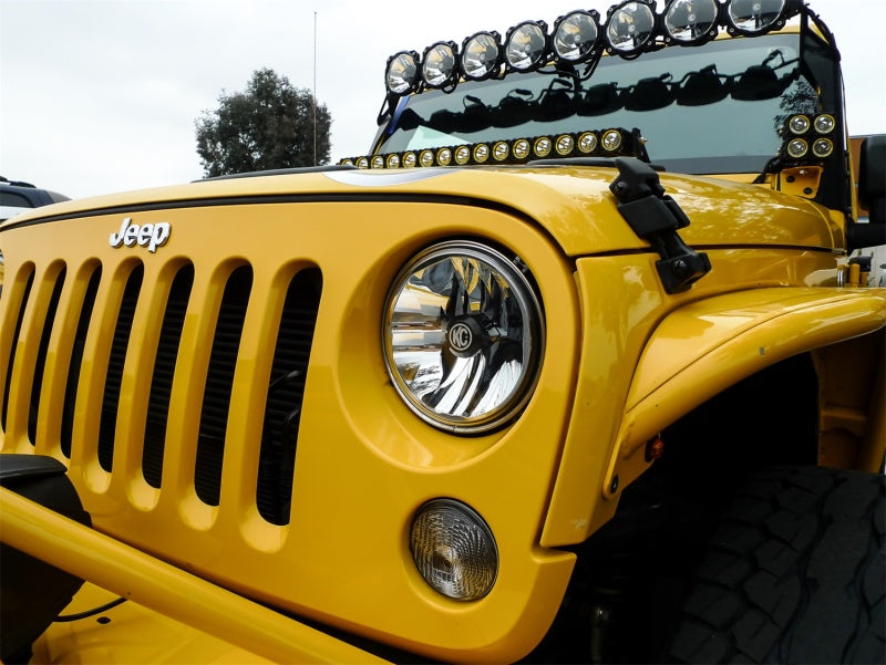 KC HiLiTES Gravity LED 7-Inch DOT Headlights for 2007-2018 Jeep Wrangler JK, Pair, KCL42351