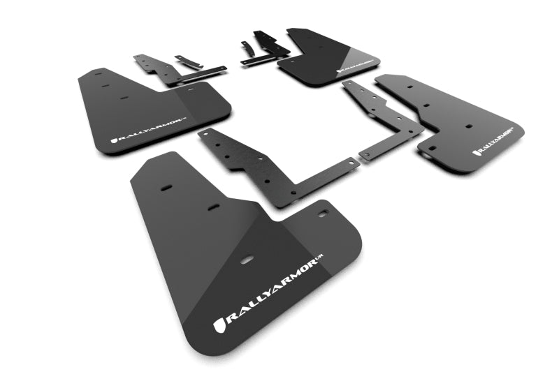 Rally Armor UR Series Mud Flaps for Ford Maverick (2022-2025) - Black with White Logo