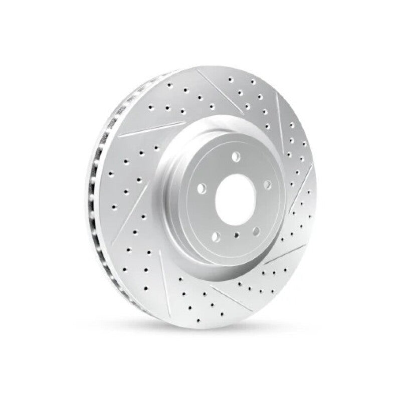 R1 Concepts RNC830-74034L Front Left Drilled & Slotted Geo-Carbon Rotor - 2015-2019 Volkswagen Golf R