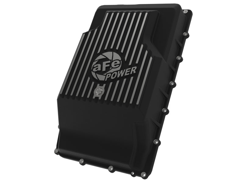 aFe POWER Pro Series Transmission Pan, Part Number 46-71330B, Black with Machined Fins for Ford 10R60 and 10R80