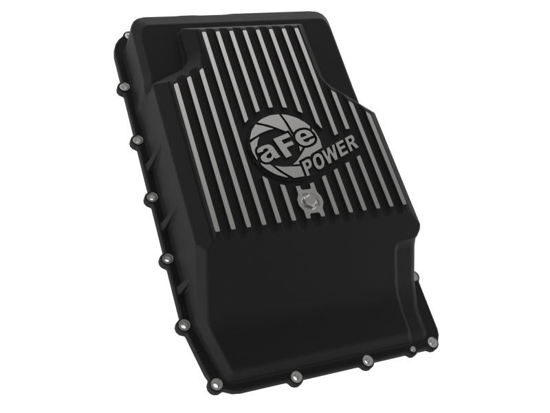 aFe POWER Pro Series Transmission Pan, Part Number 46-71330B, Black with Machined Fins for Ford 10R60 and 10R80