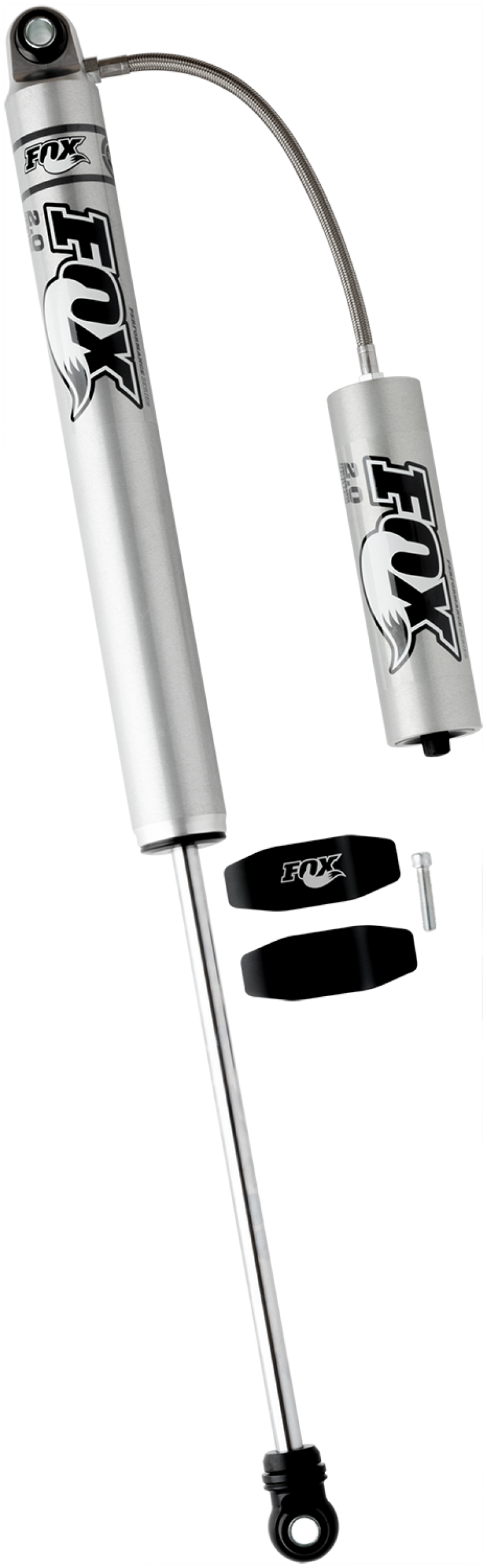 FOX Performance Series 2.0 Rear Remote Reservoir Shock, Part Number FOX980-24-957, for 7-10 Inch Lifted Chevy and GMC HD Trucks