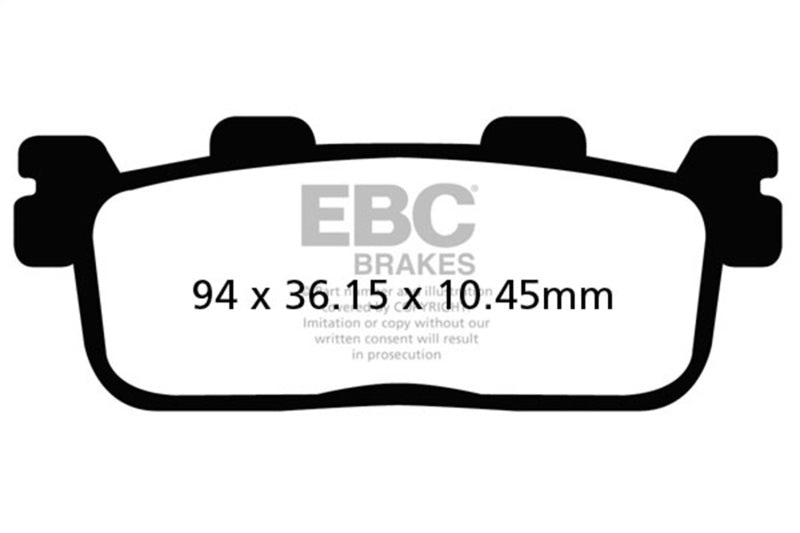 EBC Powersports SFA607 Organic Rear Brake Pads for 2011-2012 Kymco People GT 200i