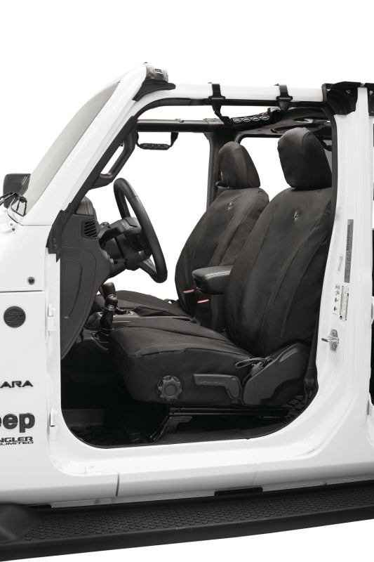 Bestop Front Seat Covers for Jeep Gladiator and Wrangler JL – Black Diamond, Part No. bes29290-35