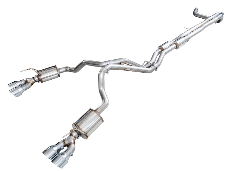 AWE Tuning 2021+ Cadillac Escalade 6.2L ESV Dual Exit Exhaust System with 5-inch Chrome Silver Tips