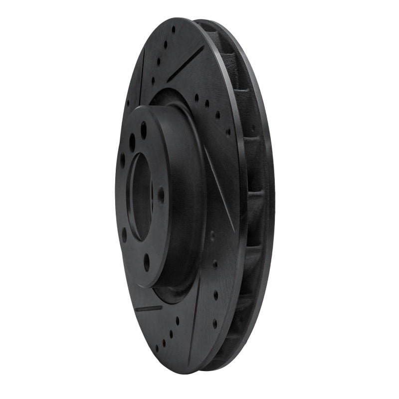 R1 Concepts RNC633-31037D Right Front Drilled and Slotted Black Brake Rotor for 1995-1999 BMW M3 and 1998-2000 BMW Z3