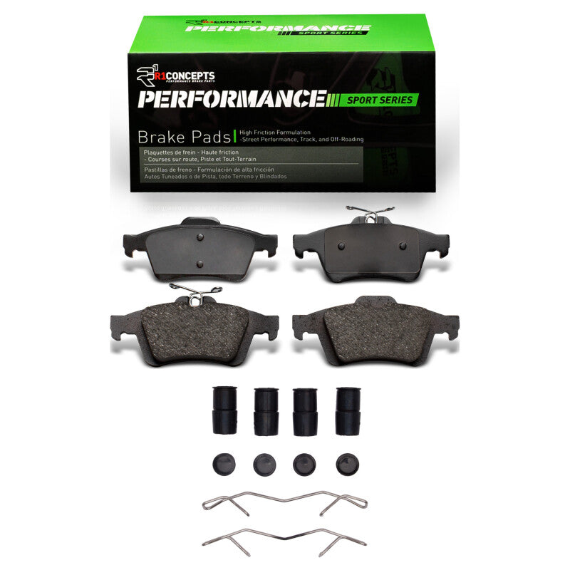 R1 Concepts R1 Performance Sport Rear Brake Pads and Hardware Kit RNC2115-1095-01