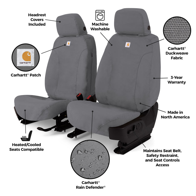 Covercraft Carhartt SeatSaver Custom Seat Cover for Toyota Tacoma 2024-2025 - Gravel