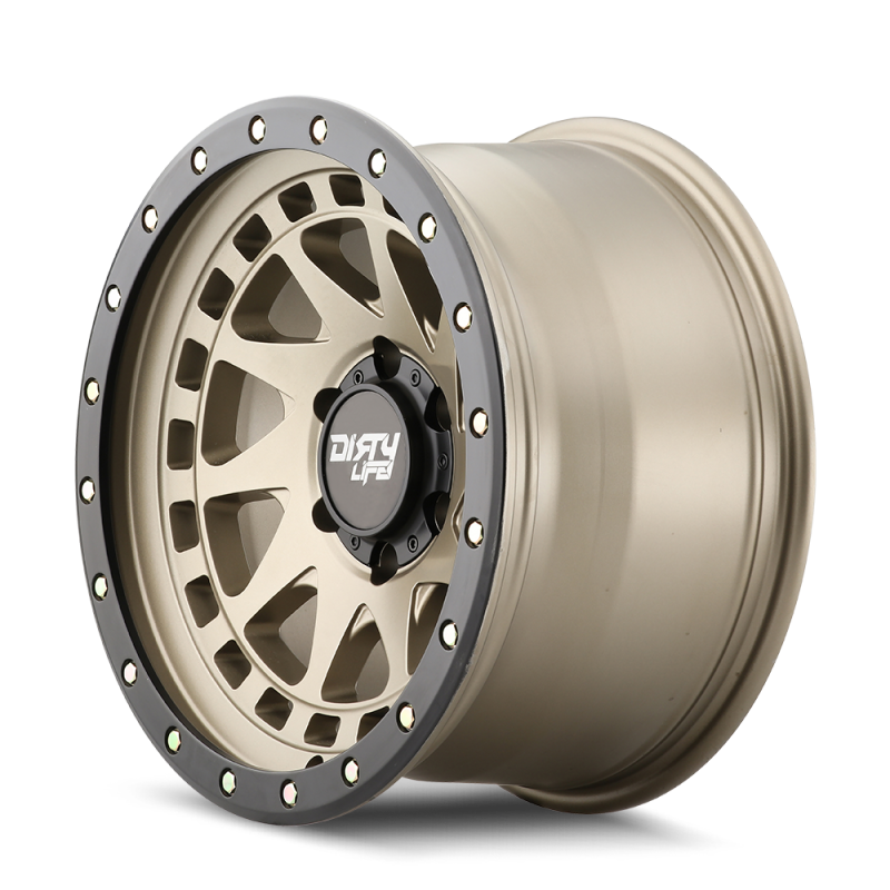 Dirty Life Enigma Pro 9311 17x9-Inch Satin Gold Wheel, 5x127 Bolt Pattern, -12mm Offset