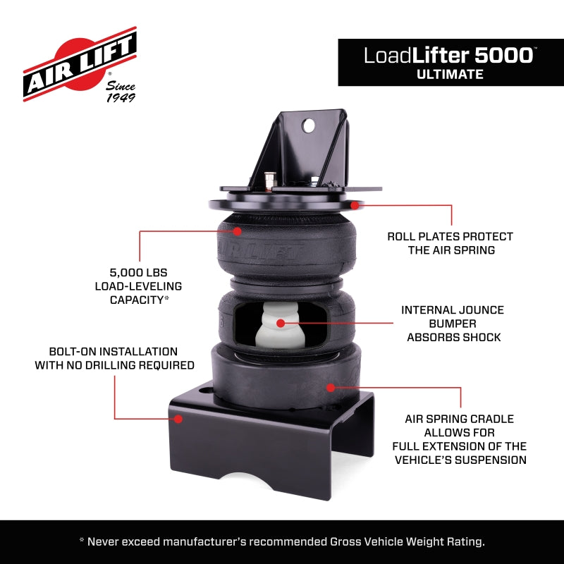 Air Lift LoadLifter 5000 Ultimate Air Spring Kit with Air Spring Cradle, Part Number 88377