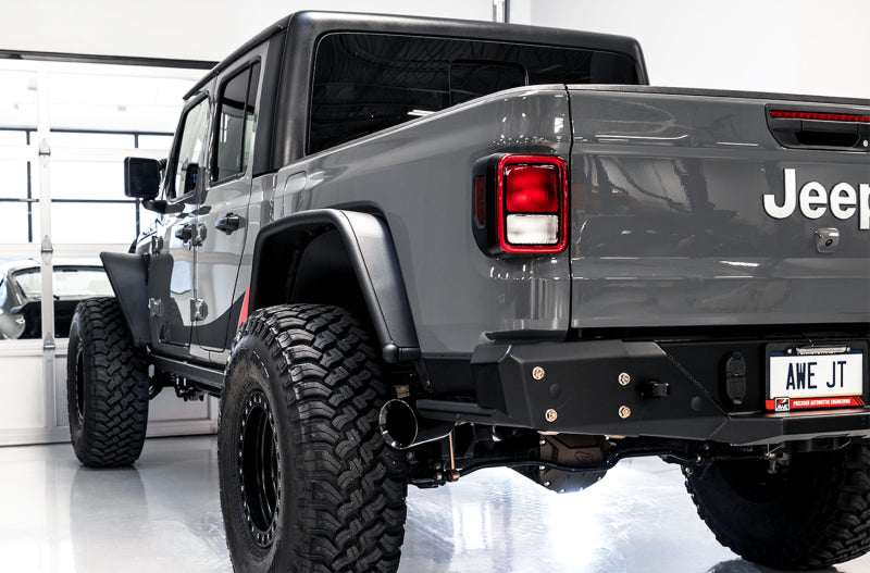 AWE 20-21 Jeep Gladiator JT 3.6L Tread Edition Cat-Back Single Side Exhaust - Diamond Black Tip